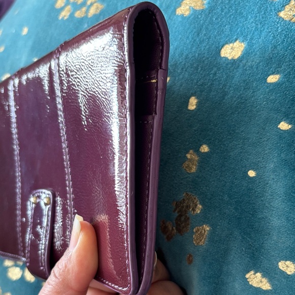 Coach Glossy Patent Agenda Cover in Wine - Picture 8 of 8